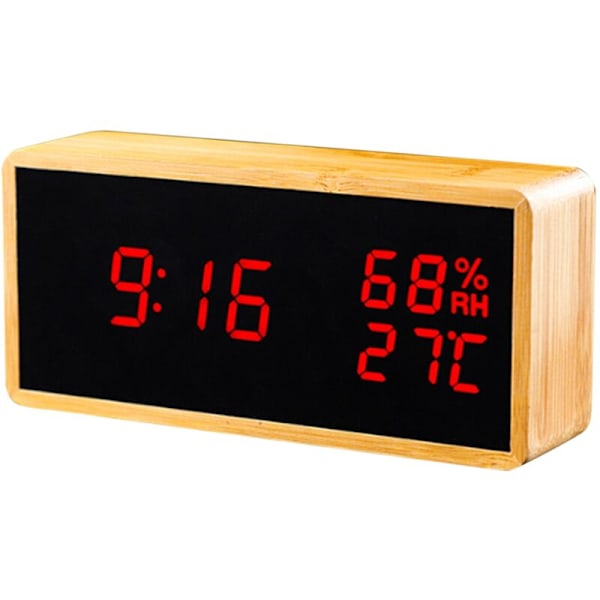 LED Digital Väckarklocka 12/24 Timmars Displayinställning Temperatur Dekor Snooze-funktion Skrivbords Klocka Rött Ljus