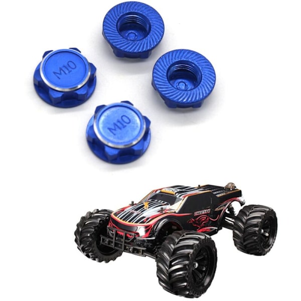 4 st 17 mm M10 metallhjulmutterkåpa NT002 för JLB Racing CHEETAH 11101 21101 J3 Speed ​​1/10 uppgradering RC-bil, 2