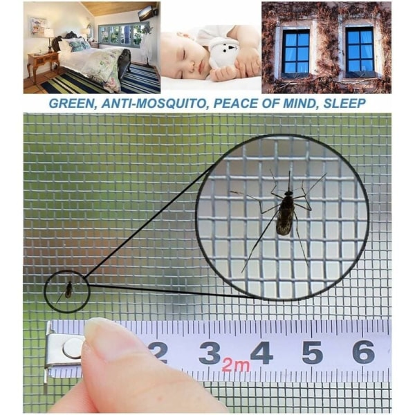 Fönstermyggnät, självhäftande myggnät för fönster, justerbart nät för insekter, transparent nät för katt, myggnät (120150cm)