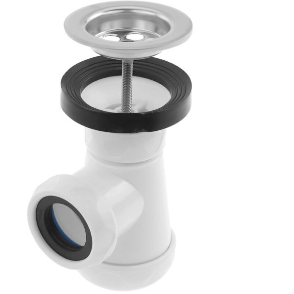 Laajennettava lyhyt pullosifonin venttiilillä viemäriin -bidee 1 1/4 x ∅ 70 mm