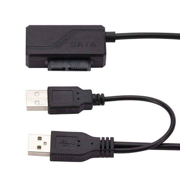 SATA7P+6P - USB2.0 kannettavaan ulkoiseen optiseen asemaan kotelo datakaapeli Helppo SATA USB -asemakaapeli virtalähteellä 30 cm