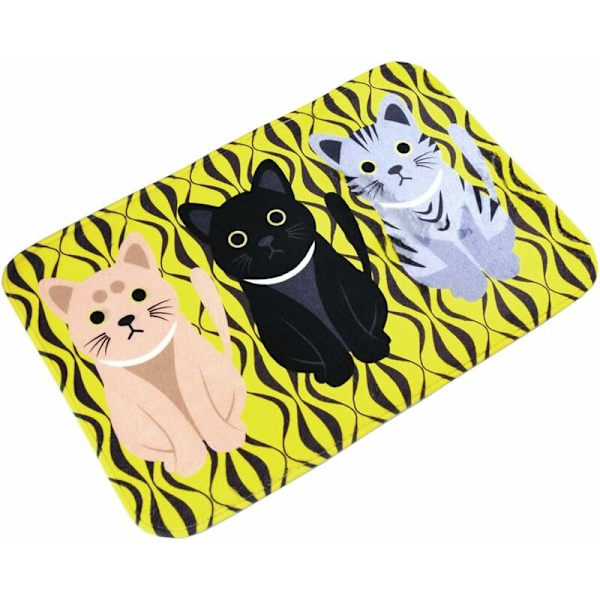Halkskyddande köksmatta absorberande badrumsmatta framsida diskbänksmatta dekorativ flanell tvättbar matta för vardagsrum sovrum badrum gul 40 x 60cm-