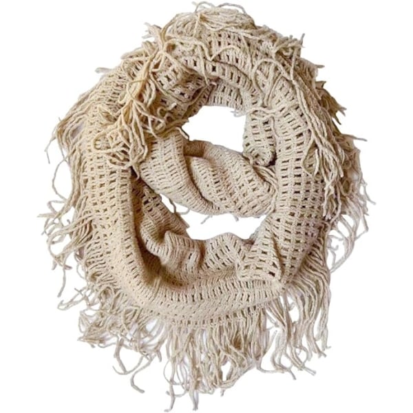 Naisten talvihapsuinen tupsukaula Cozy Knit Cable Infinity Loop -huivi - yksivärinen