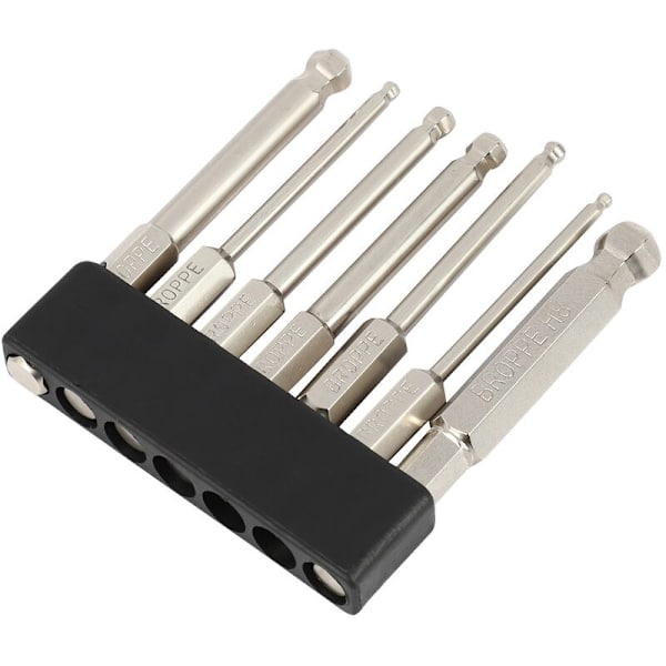 7-pack S2 Magnetiska Kulspetsbitar 1/4 tum Hex