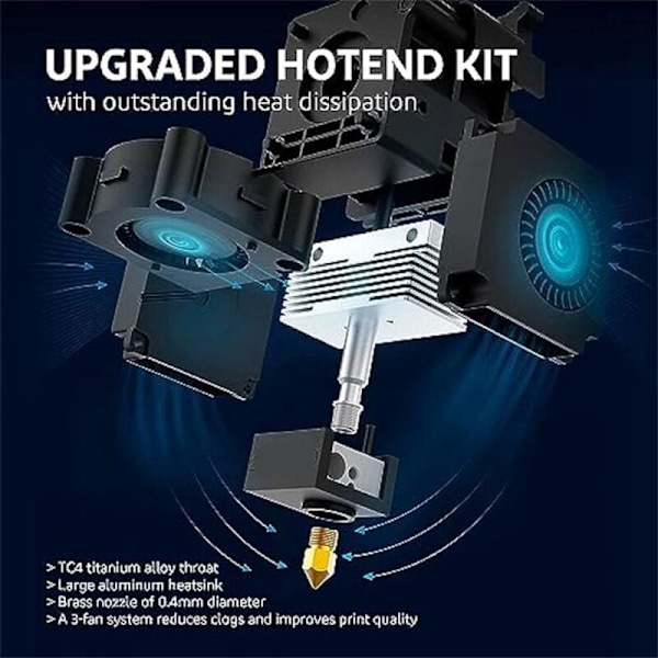 Printer Hot End Kit för Neptune 3 Plus/Max, Extruderhuvud, Silikonhölje Termistor med 4 Munstycken