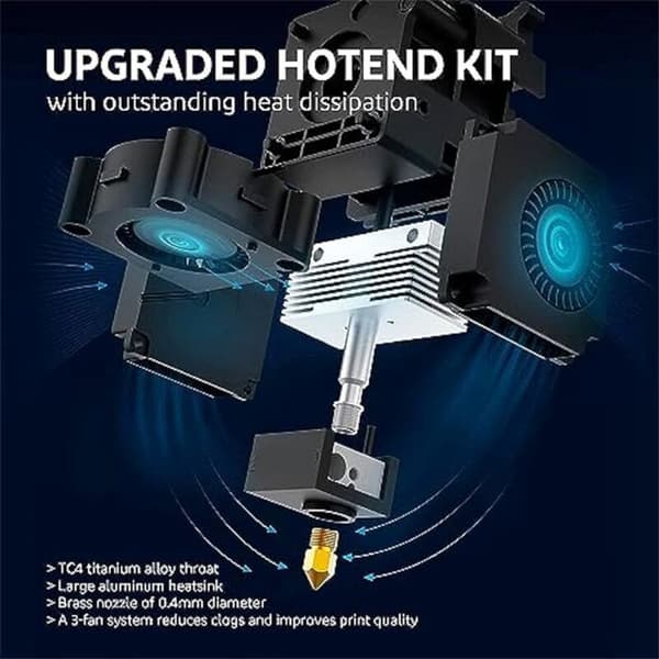 Skriver Hot End Kit for Neptune 3 Plus/Max, Ekstruderhode, Silikondeksel Termistor med 4 Dysene
