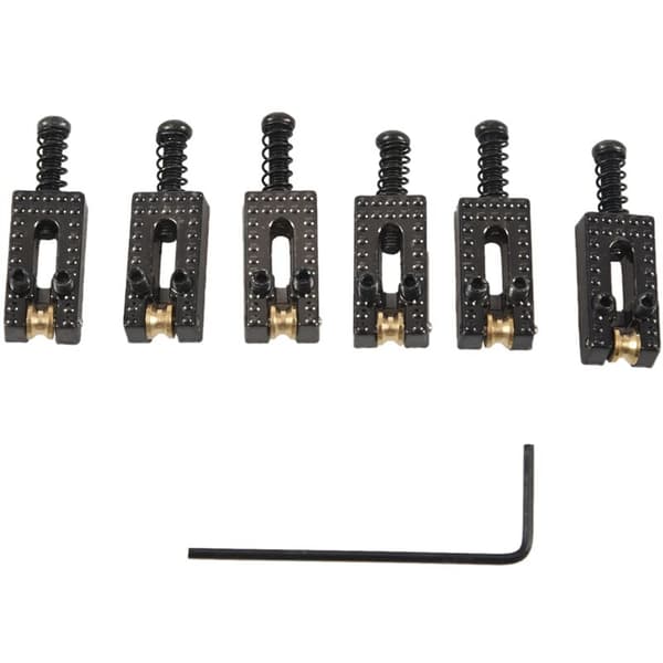 18 Tremolo Roller Bridge med Nøgle til Strat Tele Elektrisk Guitar Sort