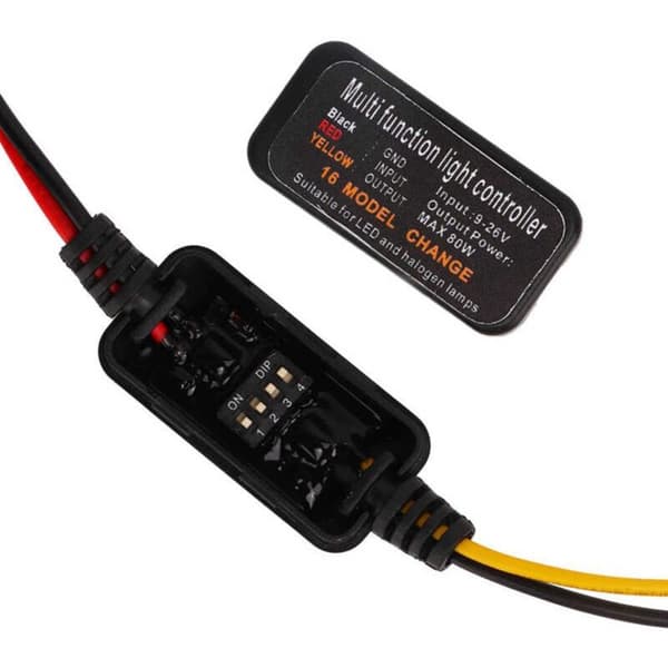 4 stk. 16 justerbare tilstande LED bremselys blinkende stroboskop controller universel til bil