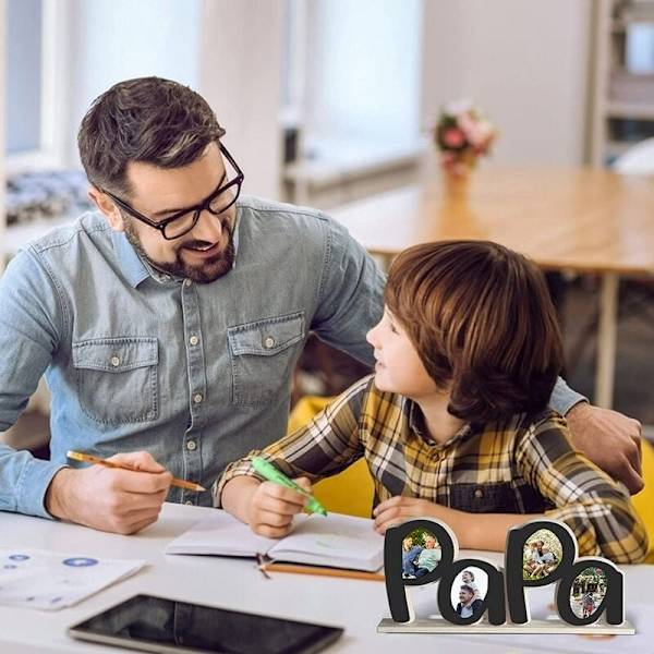 Fotoram för fars dag, presenter från dotter, födelsedagspresenter, fotohållare, fars dagspresent - Svart