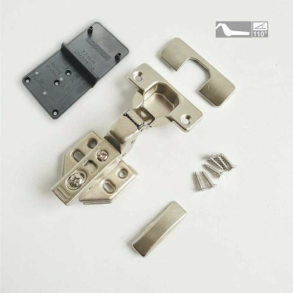 110 Graders Clip-In Utdragbara 35mm Mjukstängande gångjärn med Hydraulisk Dämpare Självstängande Dämpade Gångjärn för Köksdörrsskåp 8-pack