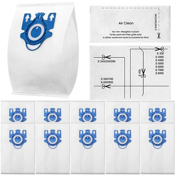 10 Pakkautta AirClean 3D Efficiency -Vaihtosuodattimia GN Classic C1 Complete C1/C2/C3 -Imurin Pölypusseille