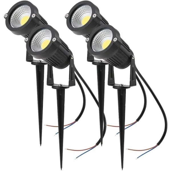 4 kpl COB LED-pistevalaisimia 5W 220V säädettävät puutarhavalaisimet piikillä Ulkovalaistus Puutarha Terassi (kylmä valkoinen)