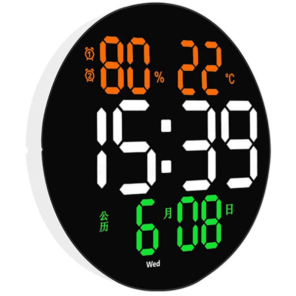 10 tums digital LED väggklocka datum med larm och temperaturtermometer för hem vardagsrumsdekoration