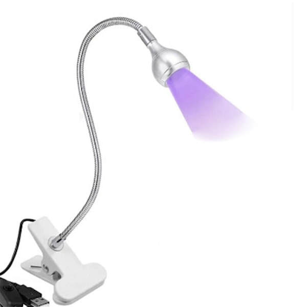 UV LED Neglelampe - Mini X Gel med Klipsmontering Rotationslys, Sølv