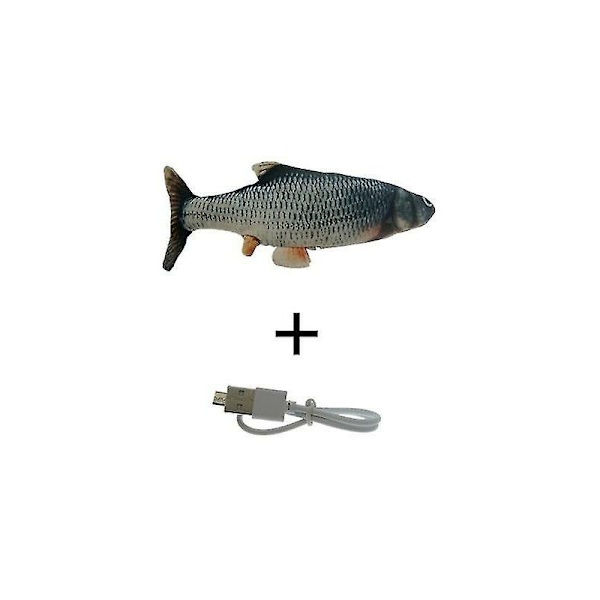 Wabjtam Floppy Fish Cat Toy, 1 Pack Interaktiv Kattleksak - Realistisk Plysch Simulering Fisk Kattleksak - Elektrisk Catnip Leksaker - Roliga Husdjur Tugga Suppli