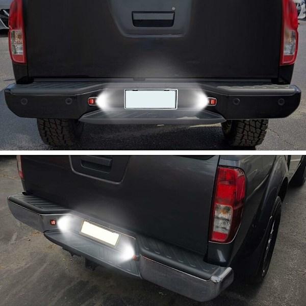 2 stk Røde Rør Smd Led Nummerplate Lys For Navara D40 2005-2016