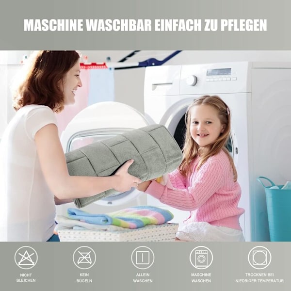 Skridsikker bademåtte i memory foam, absorberende bademåtte, vaskbar bademåtte 50x80cm grå