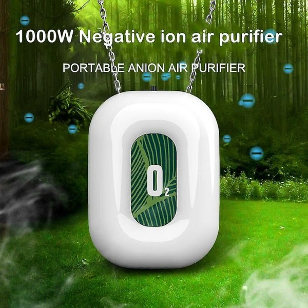 Toptilbud Personlig Bærbar Luftrenser Halskæde Mini Bærbar Luftfrisker Ionisator Negativ Ion Generator til Rejser Sort