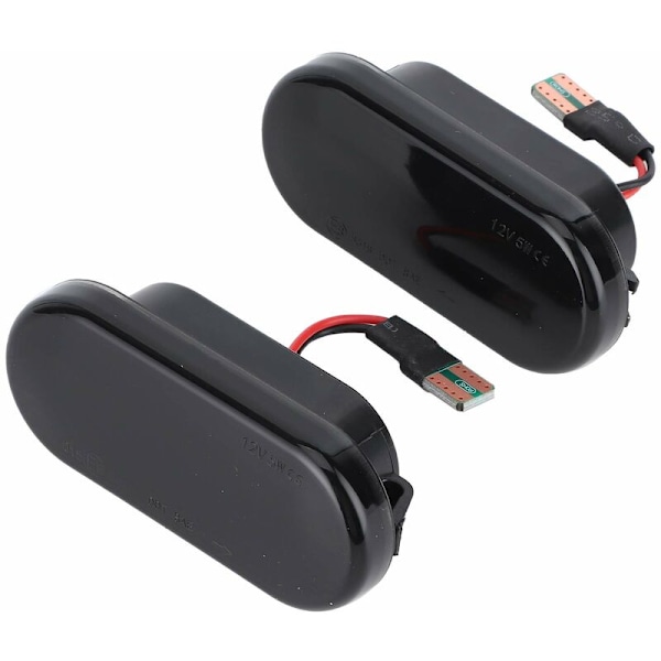 Qiilu ABS-sensor bak vänster säte Ibiza 6J 2 st LED-sidomarkörlampor Fender blinkerslampa bilmodifiering passar för Bora rökt U2y984