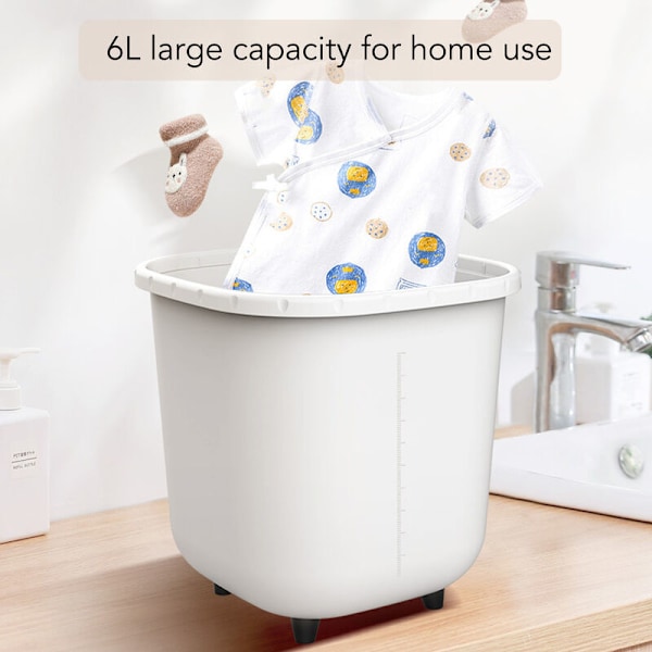 6L Mini Vaskemaskine Frem- og Tilbagegående Rotation USB Strømforsyning Automatisk Strømafbrydelse Bærbar Mini Vaskemaskine til Undertøj