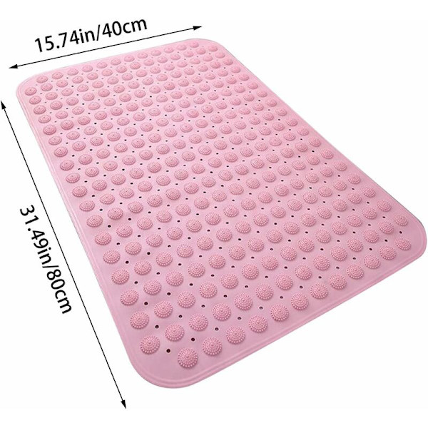 Bademåtte Hurtigtørrende Brusemåtte 32 x 16 cm Grøn Køkken Brusemåtte Ekstra Stor Brusemåtte Antislip Måtte til Ældre og Børn Badeværelse Dræn Huller