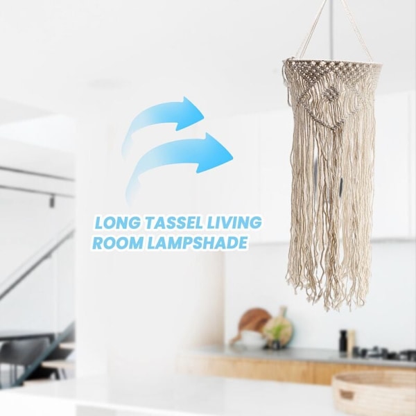 Håndvevd kvast taklampe Bohemian soverom og bad taklampe varm hvit