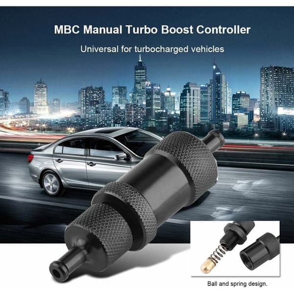Manuell boost-controller, universell bil aluminiumlegering justerbar manuell turbo boost-controller för turboladdad (svart)