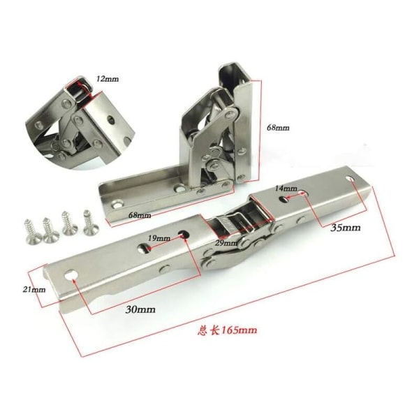 Sæt med 4 stk. 90 graders hængsel, justerbart 90 graders hængsel til skabslåger, skjult hængsel til skabslåger, til fuldt overlejrede og forsænkede døre til møbler