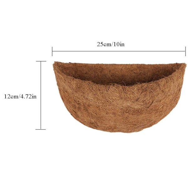 Rund kokosnöt korg, kokosnöt liner för planteringskärl, naturlig ersättning kokosfiber blomkruka, hängande blomkorg för utomhusbalkong, heminredning