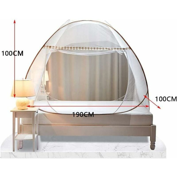 Hopfällbar Pop Up Säng Myggnät Stor Myggnät Kupoltält Enkel Dörr Camping Myggnät Gardin Lätt att Installera för Sovrum