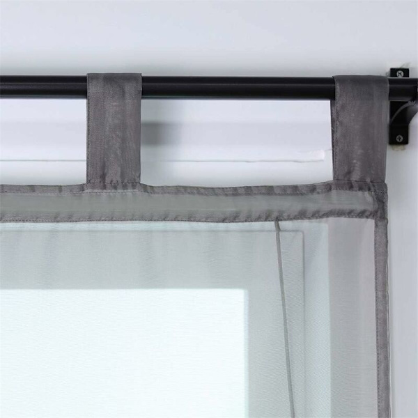 Romersk rullegardin Loop gardiner Køkken romerske rullegardiner Gennemsigtig rullegardin Loop gardiner Moderne Voile Grå BxH 80x155cm 1 stk
