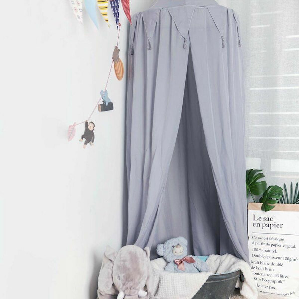 Lasten sängiverho Sängiverho Vauvan leikkihuone Kuvaaminen Noin 240 cm Korkeus Chiffon Riippuva Chiffon Makuuhuoneen Koristeluun Sänkyyn ja Makuuhuoneeseen (Harmaa)