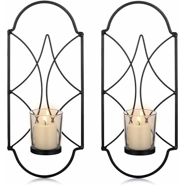 Set med 2 ljusstakar Tealight Ljusstake Väggmonterad Metall Väggmonterad Ljusstakehållare för Vägg Sovrum Badrum Vardagsrumsdekoration,