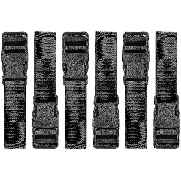 6 Pak Nylon Bagageremme med Hurtigudløsningsbeslag - Nyttige Remme til Rejser