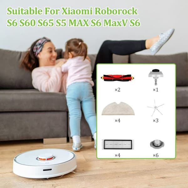 Tillbehörsset för Xiaomi Roborock S6 S60 S65 S5 MAX T6 dammsugartillbehör