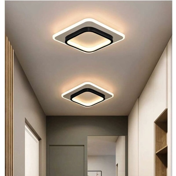 LED loftslampe, 22W firkantet loftslampe, 3500K loftlampe, velegnet til badeværelse, stue, soveværelse, køkken, entre (tricolor belysning)