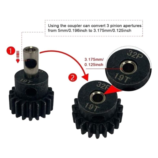 Metallstål 54T 0,8 32 Pitch 3956 Sporhjul og 15T 17T 19T Gear Sets for Slash 4WD