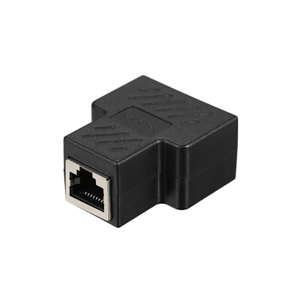RJ45 Splitter Stikkontakter Adapter 1 til 2 Ethernet Splitter Kobling Dobbelt Stikkontakt Interface Kontakt Modulær Stik Tilslut Netværk LAN Internet Cat5 Cat