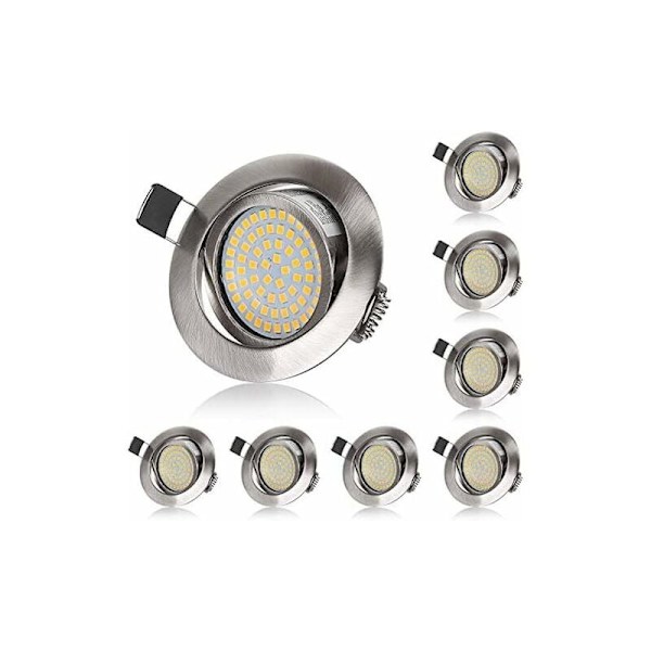 Justerbar Indbygget LED Spotlight 5W Varmt Hvidt 3000K Ekstra Flad Rund 220V IP20 Indbygget Loftbelysning til Soveværelse, Køkken, Stue, Gang