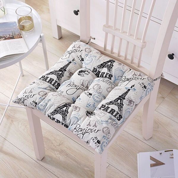 Sett med 6 stolputer 40x40, dekorativ pute, stolputer, hageputer, polyester (D)