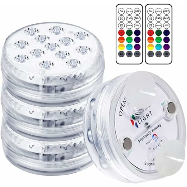 LED-lys til swimmingpool - Vandtæt LED-lys, 30-50 timers belysning, IP68, 16 RGB-farver, dekorative lamper til akvarier, badekar