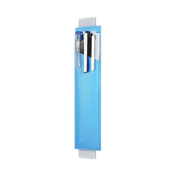 Sæt med 2 PU Læder Pen Etui Holder til Enkelt, Vintage Håndlavet Fyldpen Pung, Beskyttende Ærme Dæksel til Blyant, Kuglepen, blå