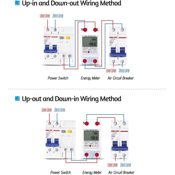 DDM15SC 220V/50Hz 5-80A Enfasig Elektrisk Energimåler--