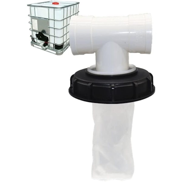 T-formad IBC-tanklock med tvättbart nylonfilter för 1000 liters IBC-regnvattenstank, IBC-lockfilter IBC-tanktillbehör, 163 mm