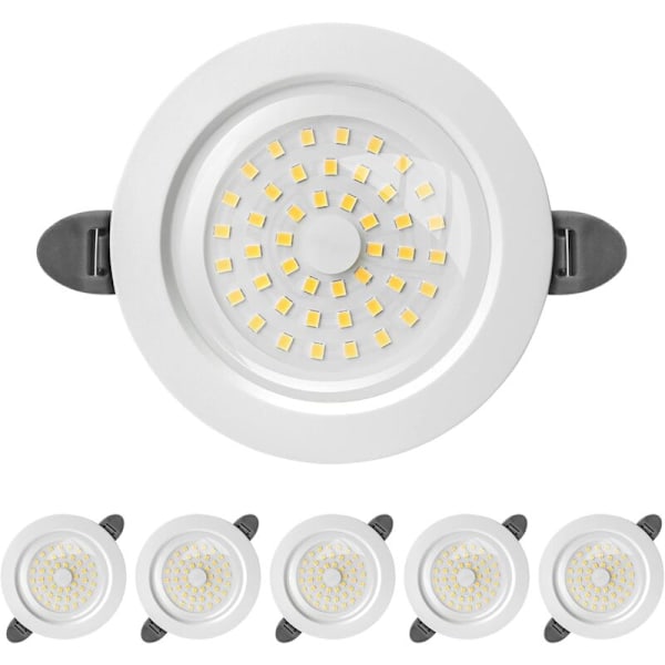 Inbyggd LED-spotlight, IP44 Inomhus LED-spotlight, Extra platt inbyggd spotlight 28mm, 9W 900 lumen motsvarande 90W glödlampa, Kallt vitt 6000K,