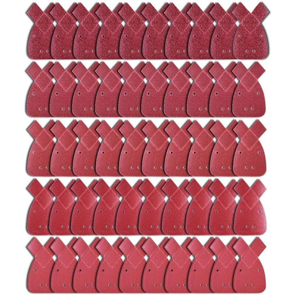 50 stk. Slibeskiver Slibeskive 10 x Korn 40/60/80/120/240 Sandpapir Slibe Trekanter Passer til Black and Decker Detalje Palm Sander