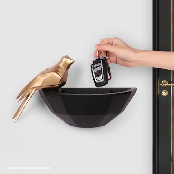 Golden Bird Storage Tredimensjonalt anheng Veranda Fuglerede Nøkkel Bærbar Oppbevaringsboks