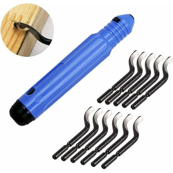 Deburring Tool Deburring Tool with 11 Blades 360° Rotatable Deburr Blades Practical Burr Remover for Aluminum Copper Metal Plastic