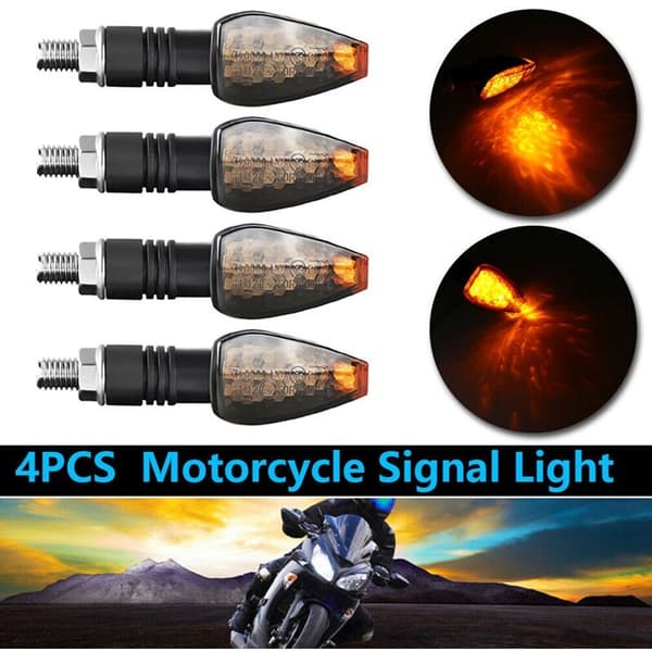 4 stk./sæt Universal Motorcykel LED Blinklys Lang Kort Tilbehør 12V