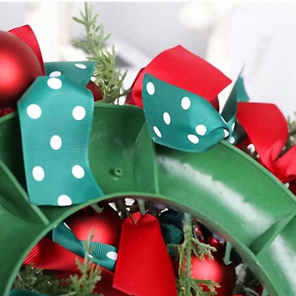 Julkrans Vintergirland 42cm Konstgjord Krans med Julgranskulor Band Juldekorationer Dörrkrans för Vinter Jul Semester